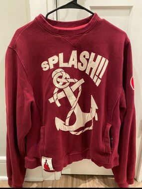 Burgundy splash team aquatic crewneck sweatshirt